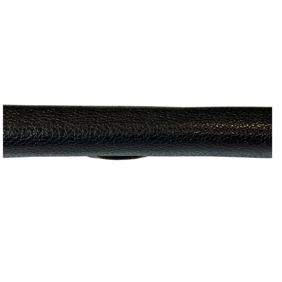 Black Leather Wallet with gold Accent and Minimalist Design pebbled leather - Picture 6 of 15